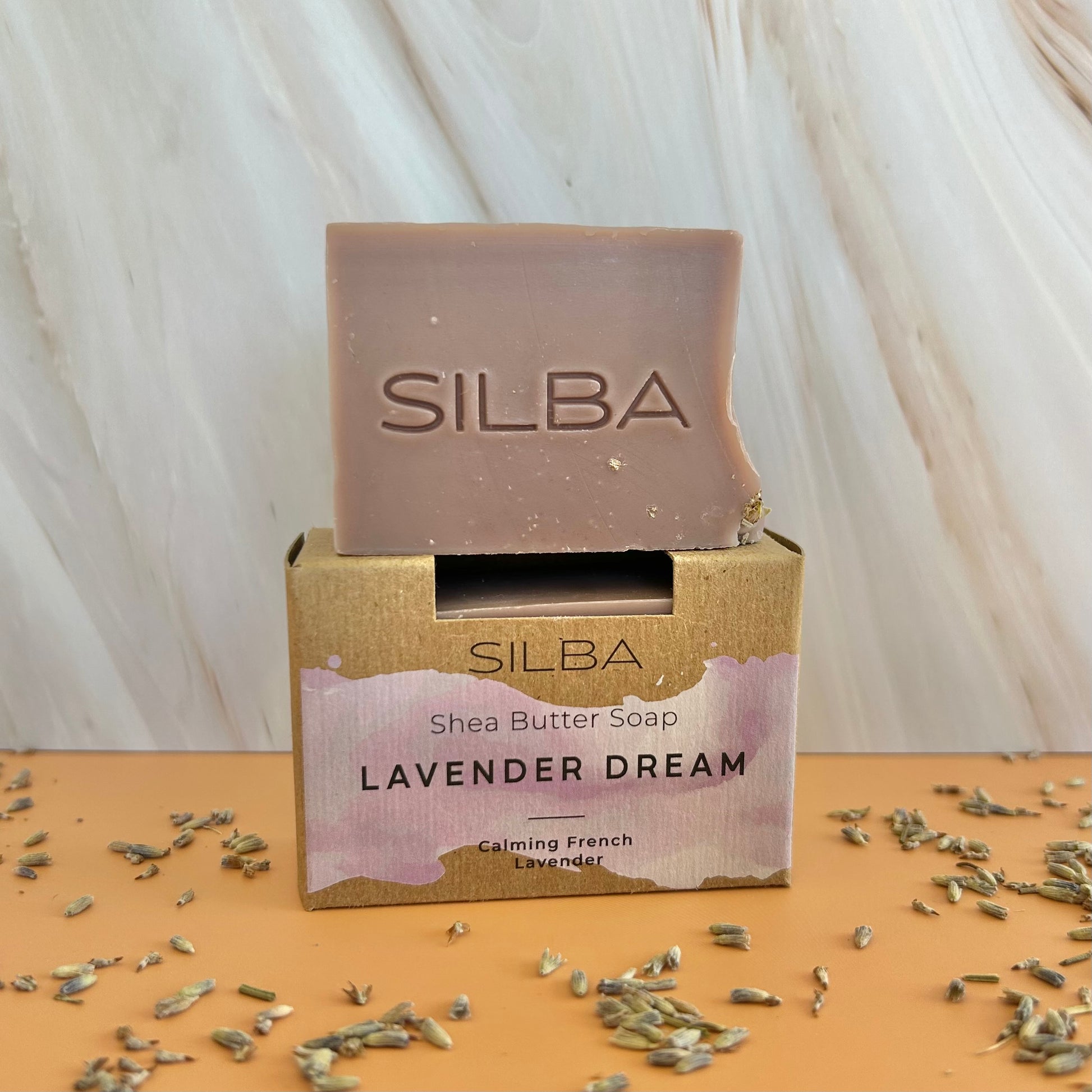 Lavender Dream Soap half bar stacked