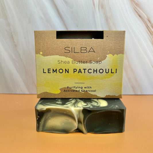 Lemon Patchouli Soap with soap box