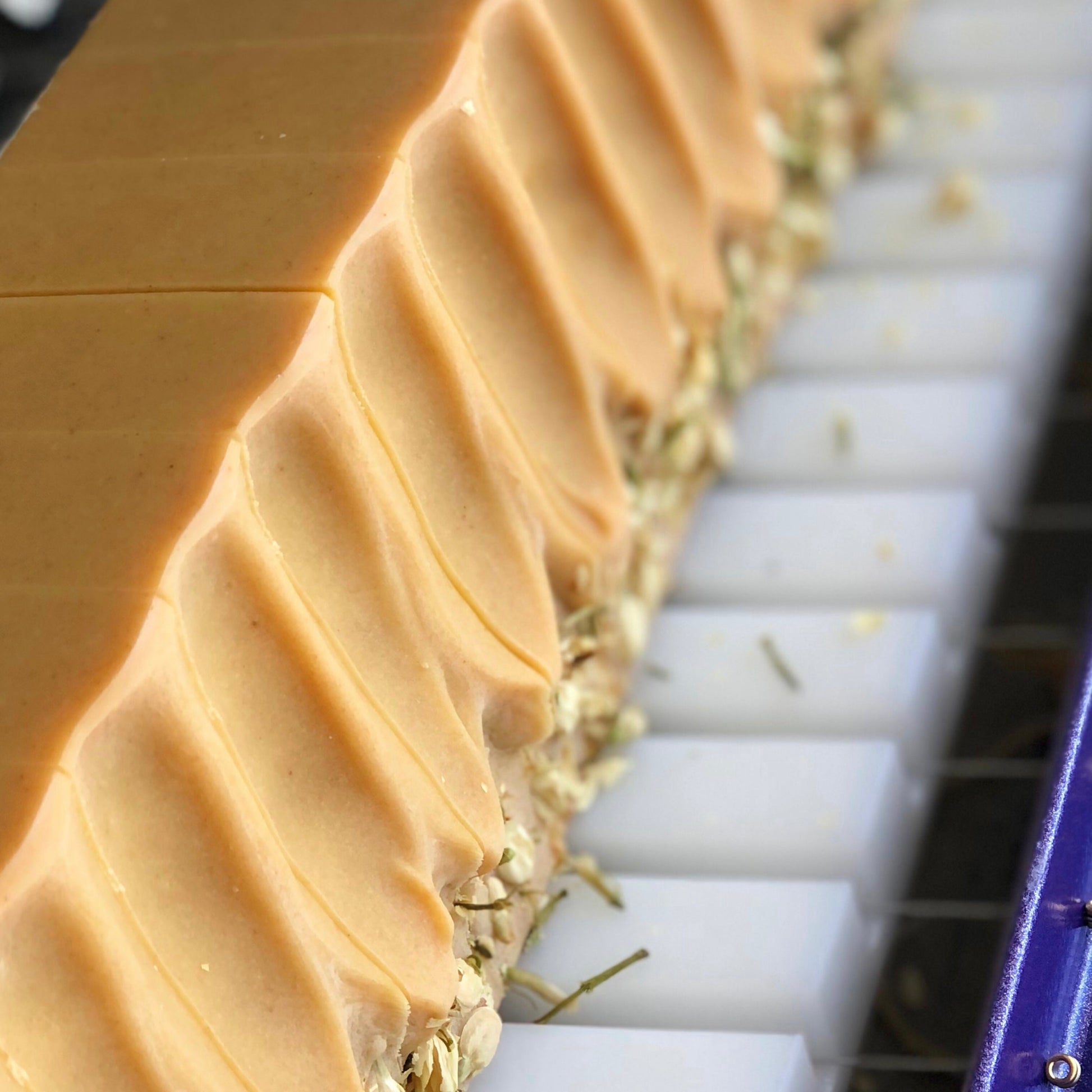 Orange Cedarwood on the soap cutter