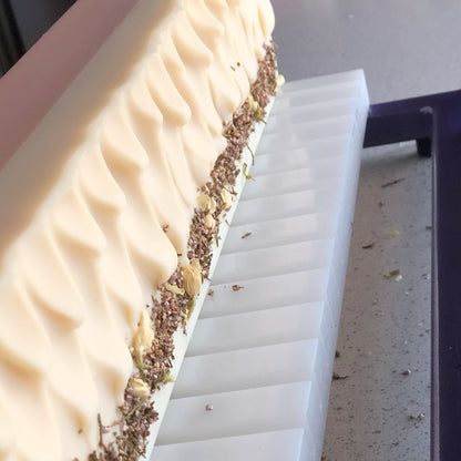 Lavender Bergamot on the soap cutter