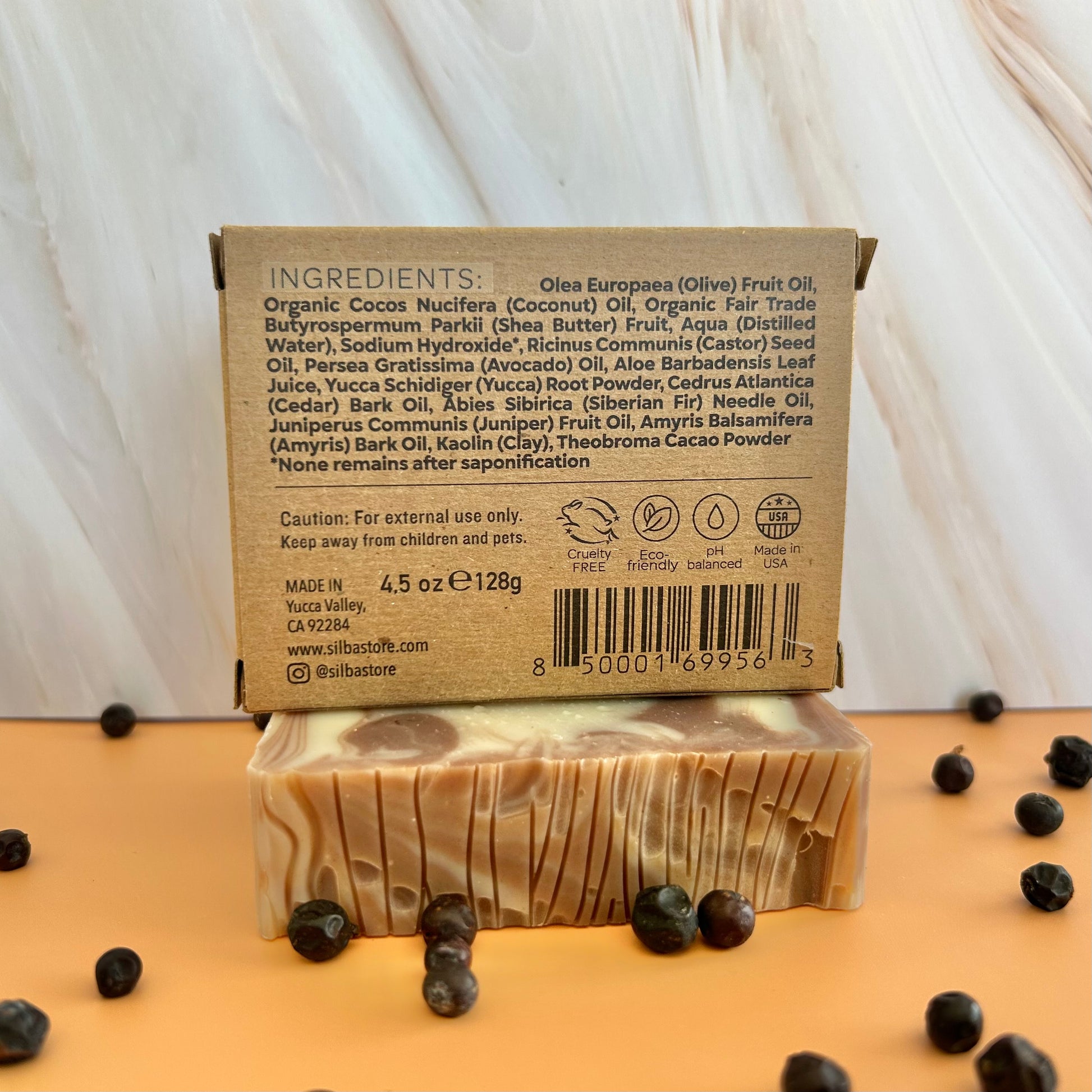 Mountain Man Soap with ingredient information