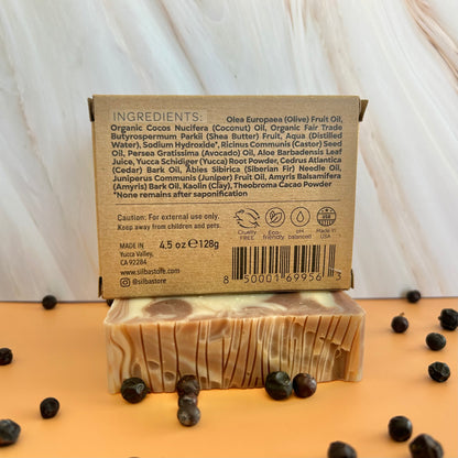 Mountain Man Soap with ingredient information